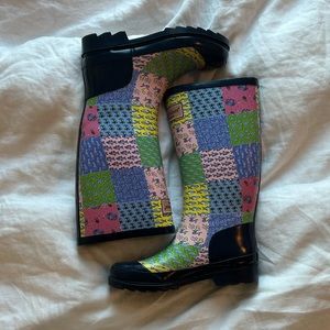 Vineyard Vines Rainboots rainbow patchwork size 7